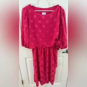 VTG Pink Geometric Midi Dress Size L/XL